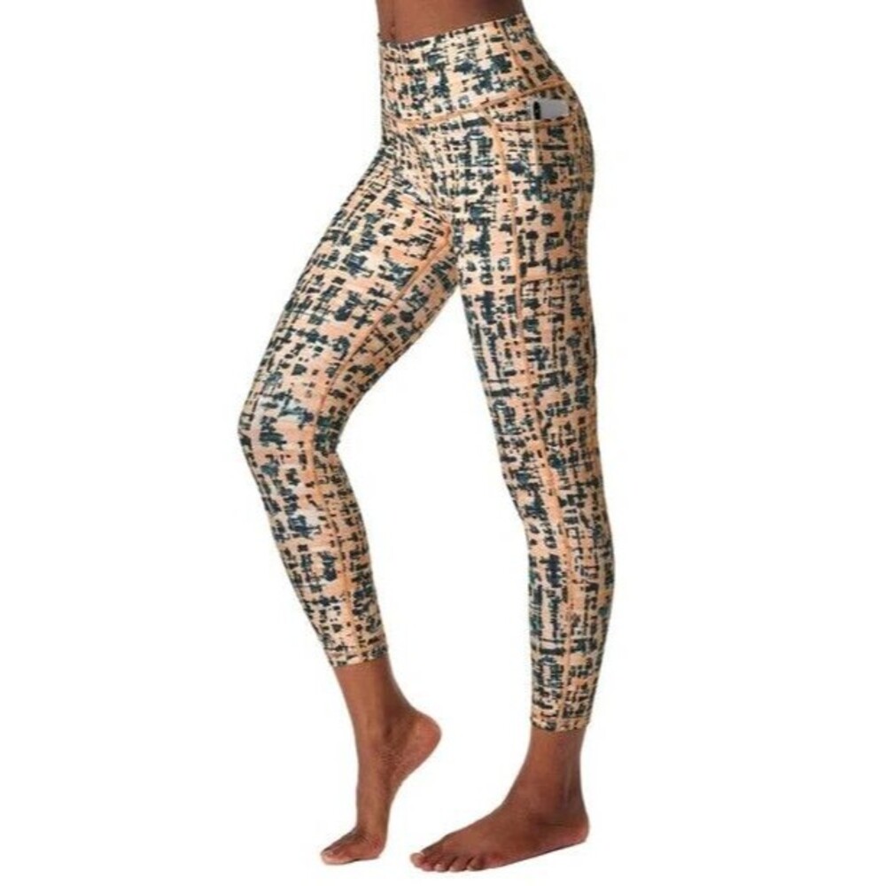 Sweaty Betty Power Sculpt Yoga Leggings SMALL  Full Length 27" Pocket Tie Dye